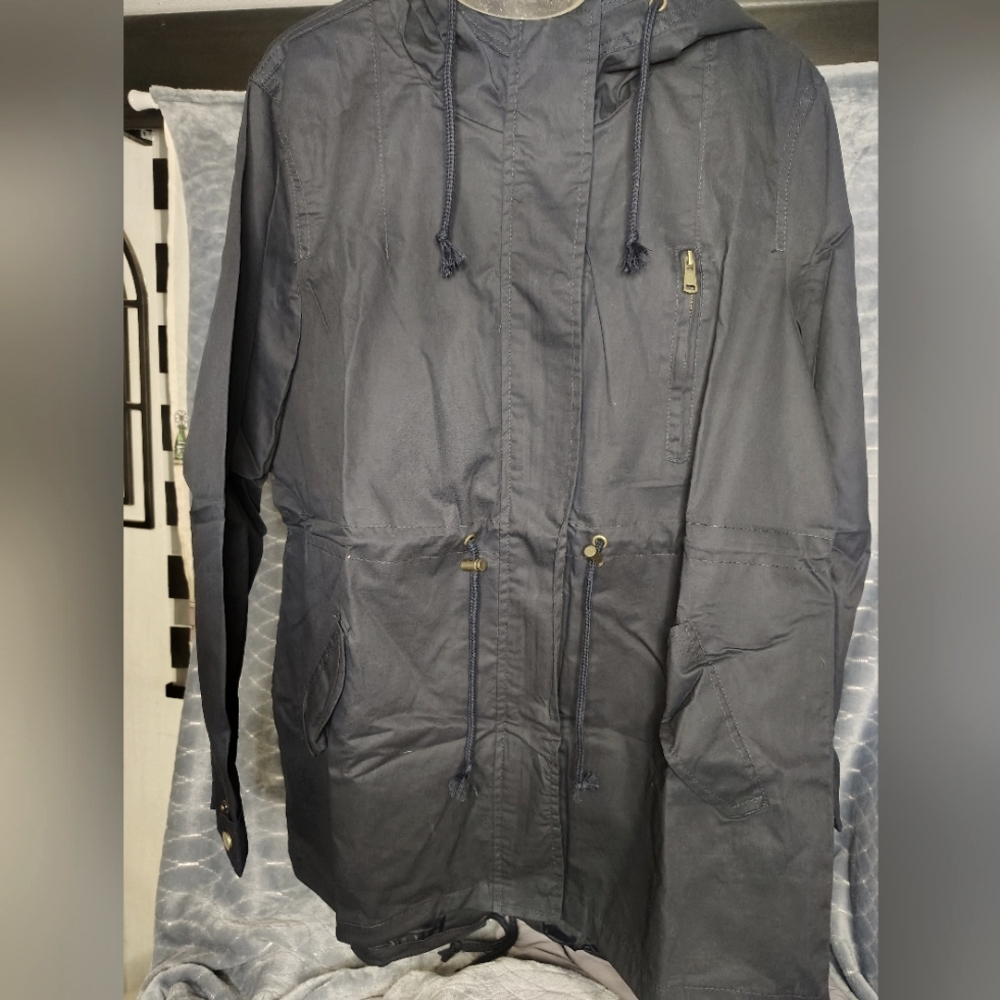 Navy Hooded Wind Breaker/Rain ☔ Jacket